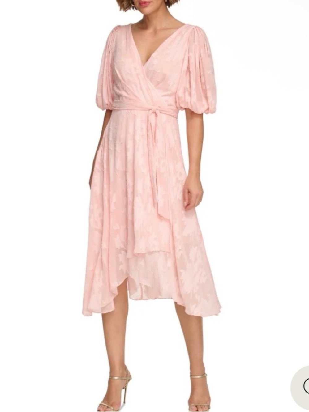 DKNY Jacquard Faux-Wrap Dress
